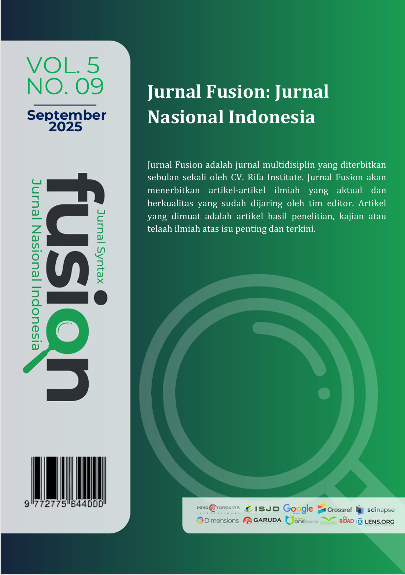 					View Vol. 5 No. 11 (2025): Jurnal Syntax Fusion: Jurnal Nasional Indonesia
				